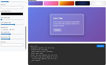 glassmorphism neuromorphism generator